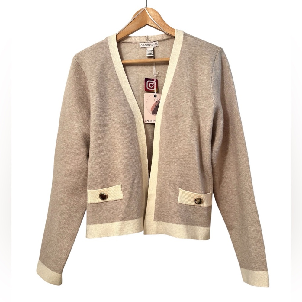 Beige & Cream Cardigan Sweater Women’s Large